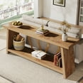 thumbnail image 2 of Tribesigns 70.86-Inch Farmhouse Console Table, Industrial Sofa Entryway Table with Storage, Wood Couch Foyer Accent Table for Living Room, Entrance (wood), 2 of 6