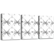 Hieng Red Bow Bathroom Wall Art for Home Decor Canvas Wall Art Watercolor Bow Office Wall Decorations Artwork Posters Teens Decor Cute Bowknot Wall Painting（Only canvas）