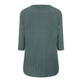 thumbnail image 5 of Chandails d'Automne Grande Taille pour Femmes Automne et Hiver Couleur Unie Col Rond Bas Rayé Ample Décontracté Manches Trois-Quarts, 5 of 5