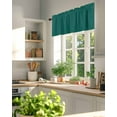 thumbnail image 3 of Aventurine Valances for Windows Emerald Green Solid Color Valance Rod Pocket Light Filtering Short Window Treatments Curtains for Kitchen Bathroom Living Room Bedroom, 1 Panel, 60 x 18 Inch, 3 of 7