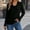 A08-Black, variant on Casual Womens Sweaters Winter Waffle Knit Soft Pullover Sweaters Cowl Neck Long Sleeve Tops