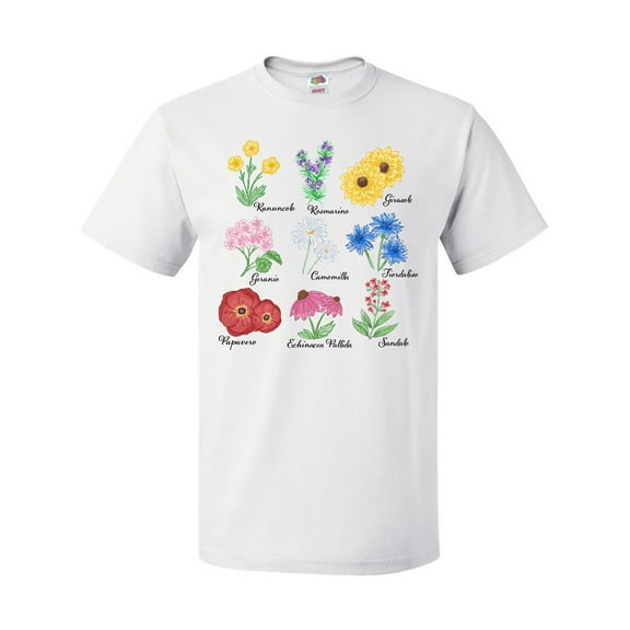 Inktastic Italian Wild Flower Chart T-Shirt