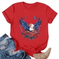 thumbnail image 2 of American Flag Patriotic T-Shirt Women 4th of July Shirt USA Flag Stars Stripes Graphic Shirt Summer Casual Tops, 2 of 5