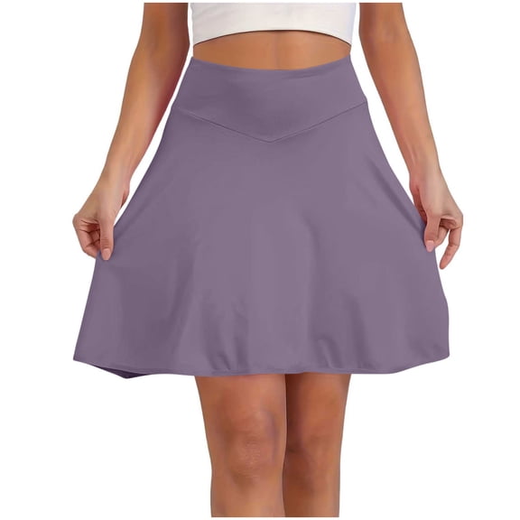 GUACER Womens Athletic Skorts V-Cross High Waisted A-Line Tennis Skirt with Pockets Active Golf Skater Skort Mini Skirt