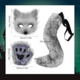 thumbnail image 2 of Conjunto de disfraces de cosplay para fiesta de Halloween, máscara de lobo de zorro falso peludo, pata y cola, accesorios de mascarada de Halloween para niñas y mujeres, 2 of 7