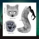 thumbnail image 2 of Conjunto de disfraces de cosplay para fiesta de Halloween, máscara de lobo de zorro falso peludo, pata y cola, accesorios de mascarada de Halloween para niñas y mujeres, 2 of 7