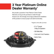 BOSS Audio Systems CH5730B Chaos Series 5 x 7 Inch Car Stereo Door Speakers - 300 Watts Max, 3 Way, Full Range Audio, 1 Inch and 0.5 inch Tweeters, Coaxial, Sold in Pairs