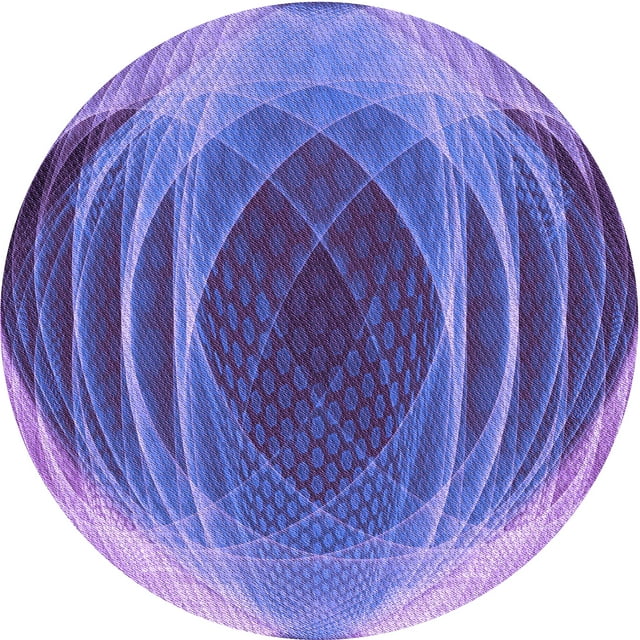 Ahgly Company Machine Washable Indoor Round Transitional Purple Amethyst Purple Area Rugs, 3' Round