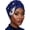 Blue, variant on Pearl Flower African Hats Pre-Tied Turbans Stretchy Twisted Church Wedding Head Wraps for Women