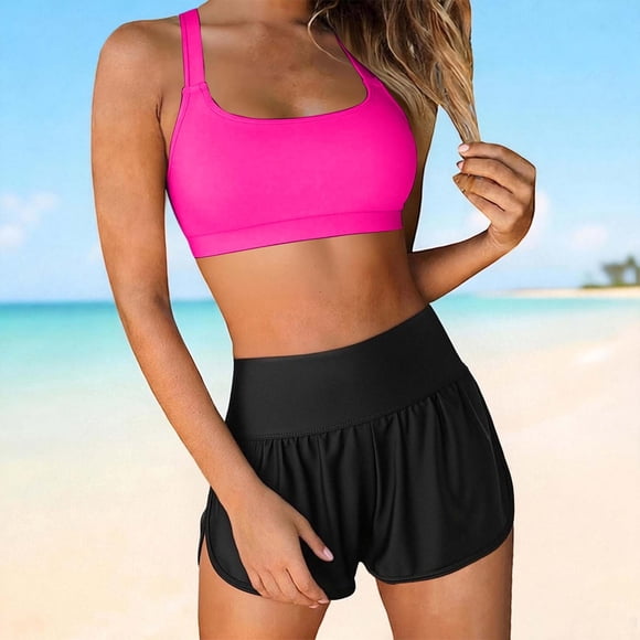 Women's Elegant Tankini With High Withed Swim Top And Bottom Stylish Poolwear For Summer Beachwear Comfort And Fit Girls plus Size Swimsuits 18-20 50s Swimsuits for Women Two Piece Outfits for Women