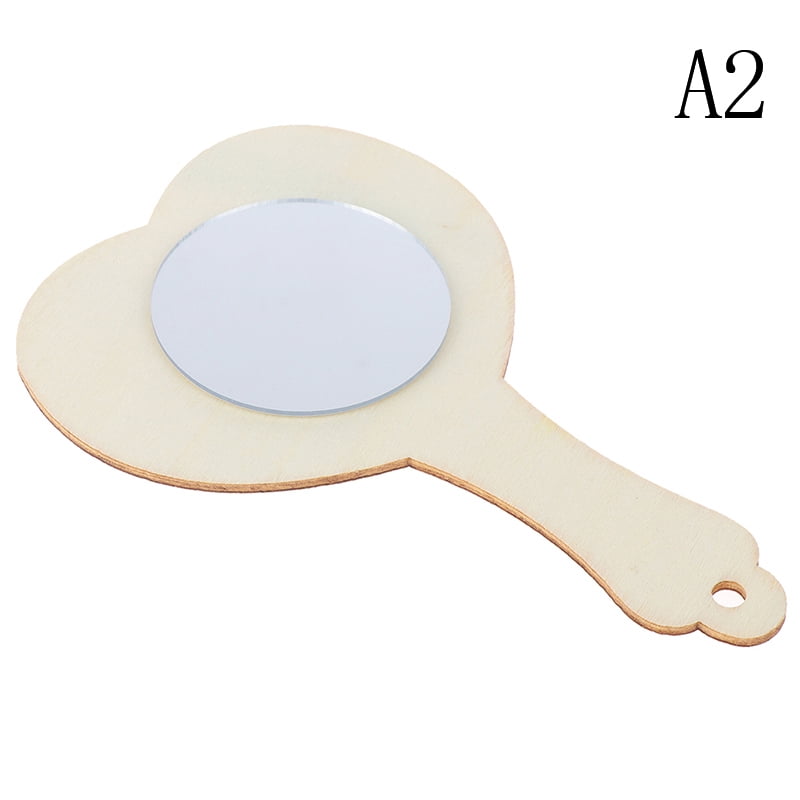1Pcs Handmade Creative DIY White Wood Mold Mirror Painting Handmade Craft T FT 