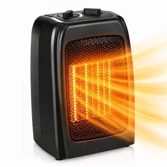 Auseo 1500W Space Heater with ETL Certified, 2S Rapid Heating, Multiple Safety Protection, Ceramic Heater for Home/Bathroom/Kitchen/Office, Black