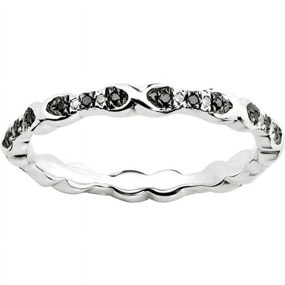 Black and White Diamond Sterling Silver Ring