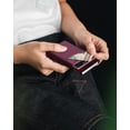 thumbnail image 4 of Funda metálica delgada con bloqueo RFID Wallet VULKIT, plegable, color vino, 4 of 6