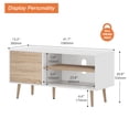 thumbnail image 6 of WAMPAT Mid Century TV Stand for 60" Flat Screen, Wood TV Cabinet Entertainment Center, White, 6 of 8