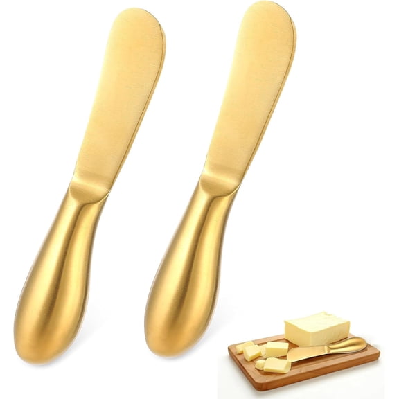 Butter Knife Golden Stainless Steel Cheese and Butter Spreader Set