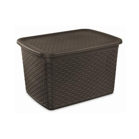 - Sterilite 17 Gallon Weave Tote- Espresso (Available in Case of 4 or Single Unit)