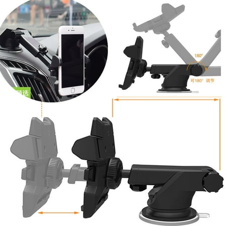 Car Windshield Dash Mount 360 Degree Cell Phone Car Holder Cradle (Best Dash Mount Cell Phone Holder)