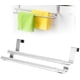 thumbnail image 4 of Doble | Toallero para puerta, Clip para toallas Baño Cocina RV | Plata, Acero inoxidable | Sin taladrar, Retráctil, 2 postes | 26-40x10 cm Zhivalor LN-1089, 4 of 4