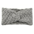 thumbnail image 2 of Womens Winter Knitted Headband with Plush Lining - Stretchy Cable Twist Ear Warmer for Running Skiing Hiking - Cozy Gift Gray, 2 of 3