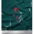 thumbnail image 1 of Soimoi Cotton Poplin Fabric Leaves & Wild Flower Printed Fabric 1 Yard 42 Inch Wide, 1 of 1