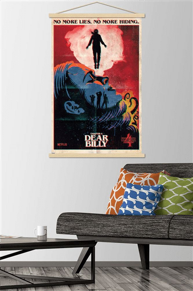 Netflix Stranger Things: Season 4 - Dear Billy Wall Poster with Magnetic Frame, 22.375" x 34"