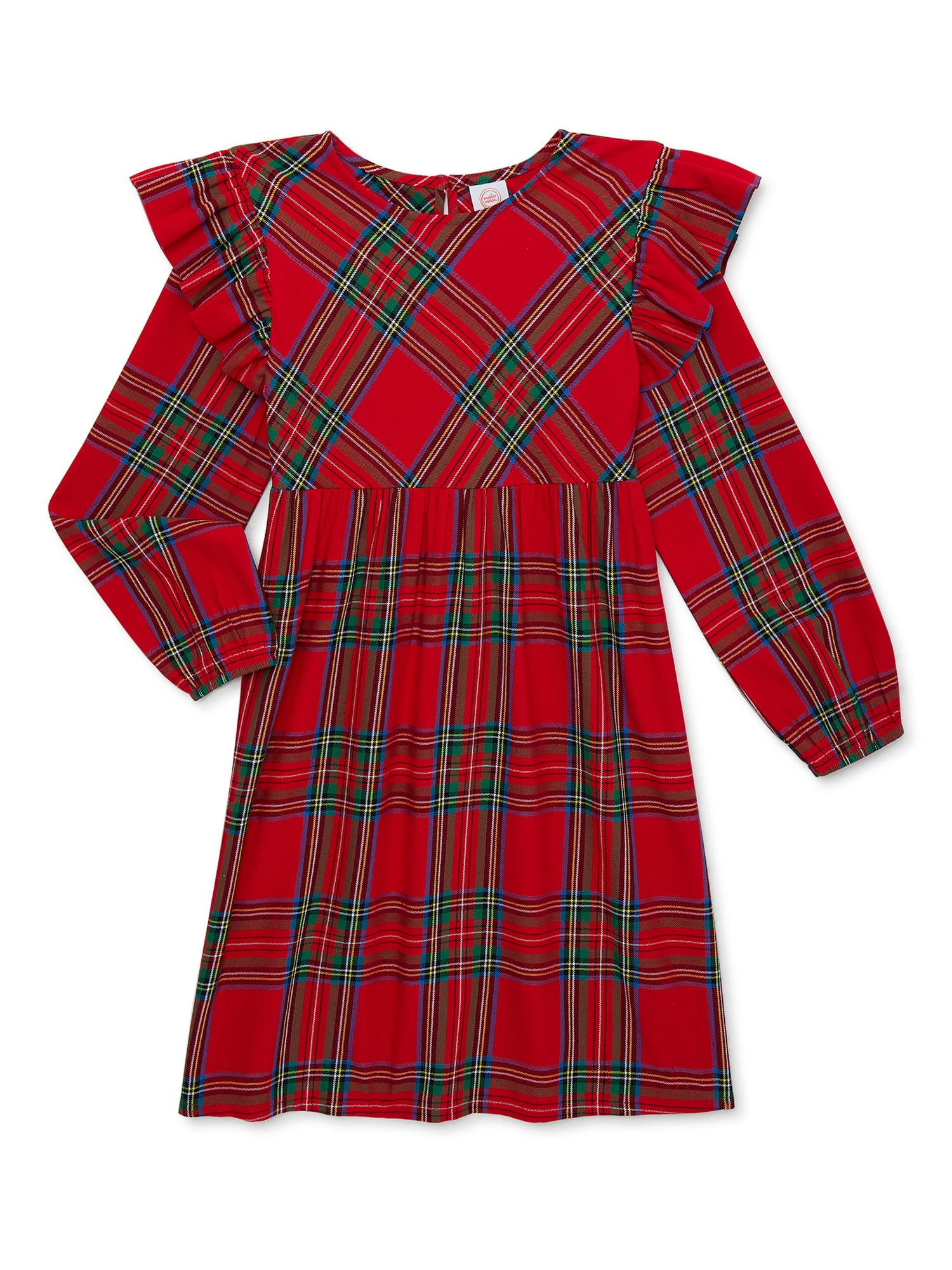 Wonder Nation Girls Long Sleeve Peasant Dress, Sizes 4-18 & Plus