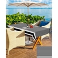 thumbnail image 4 of Farmhouse Navy Blue White Striped Outdoor Tablecloth - 60x84 Inch Rectangle Dining Table Cover, Modern Stripes Waterproof Outdoor Table Cloth with Umbrella Hole & Zipper for Picnic/Patio, 4 of 5