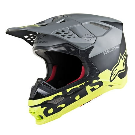 Alpinestars 2019 Supertech M8 Radium MX MIPS Helmet - Black/Grey/Yellow -