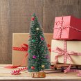 thumbnail image 6 of Riguas Mini Christmas Tree with Wood Base Colorful Beads Simulation Pine Needle Cedar Tree Ornament Cute Desktop Christmas Tree Home Table Decoration New Year Gift, 6 of 6