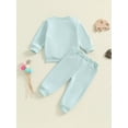 thumbnail image 6 of Toddler Baby Girls Fall Clothing Sets 3 6 12 18 24 Months 2T 3T Letter Embroidery Long Sleeve Round Neck Sweatshirt Drawstring Pocket Long Pants Outfits, 6 of 9