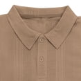 thumbnail image 4 of Namayuj Ribbed Knit Solid Polo Shirts for Men Short Sleeve Tops Slim Fit Casual Breathable Fabric Business Office Wear Khaki XXL, 4 of 8