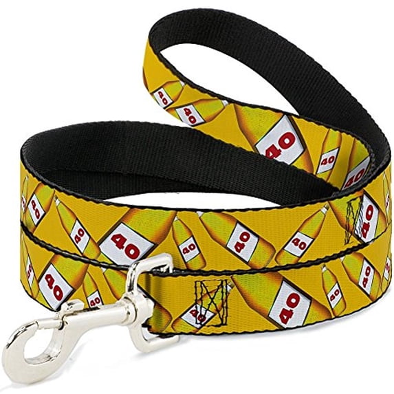 Buckle-Down DL-W30015 40 Oz. Beer Bottles Yellow Dog Leash