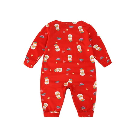 

Fall Womens Clothes Christmas Parent-Child Outfit Baby Printed Xmas Family Matching Pajamas Crawl