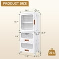 thumbnail image 3 of VECELO Bathroom Storage Cabinet with Movable Wheels, Foldable Storage Cabinets with 2 Drawers and 1 Cabinet, Adjustable Shelf, Narrow Bathroom Storage Organizer for Small Spaces, Kitchen,White, 3 of 12