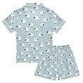 thumbnail image 2 of FORMRS Kids Short Sleeve Top and Pants Pajama Set Unisex Satin 2-Piece Sleepwear, Sizes 5-6Y, Cartoon Sheep Pattern, 2 of 8