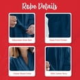 thumbnail image 6 of RIVERSIDE 100% Cotton Terry Bathrobe for Men & Women, Absorbent Spa Robe with Shawl Collar, Belt & Pockets - Dark Blue, 6 of 9