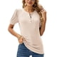 thumbnail image 3 of Camiseta diaria Nikou camiseta de manga abullonada informal cuello redondo Talla S, 3 of 6