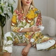 thumbnail image 6 of Pofeuu Ducks and Flowers Print Womens Pajamas Set Long Sleeve Sleepwear Button Down Nightwear Soft Pj Lounge Sets Button Down Pajamas Women-Medium, 6 of 7