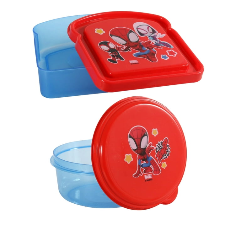 Spiderman Lunch Box Kit for Kids Includes Plastic Snacks Storage and  Sandwich Container BPA-Free, Dishwasher Safe Toddler-Friendly Lunch  Containers