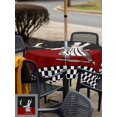 thumbnail image 5 of Outdoor Tablecloths with Umbrella Hole & Zipper, Red Black Chef 54x54 Inch Square Tablecloths, Cartoon Cute Watercolor Cooking Checkered Waterproof Table Cloth, Patio/Pool/Picnic Table Covers, 5 of 8