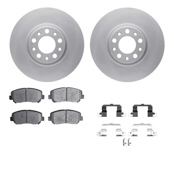 Dynamic Friction Company Front Geospec Brake Rotors with 5000 Advanced Brake Pads includes Hardware 4512-39061