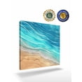 thumbnail image 2 of Abstract Turquoise Canvas Wall Art, Ocean Beach Waves Lines Gradient Framed Wall Decor Modern Artwork Prints Painting for Living Room, Bedroom, Kitchen & Cafe Decor 16x16 Inch, 2 of 9