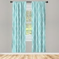 thumbnail image 3 of Ambesonne Oriental Curtains, Lacy Flowers in Diamond, Pair of 28"x63", Pale Blue and White, 3 of 5