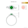 thumbnail image 5 of ANGARA Natural Aeon Emerald & Diamond Floral Halo Three Stone Engagement Ring in 14K White Gold for Women (Size-5mm) | May Birthstone, Anniversary, Jewelry Gift for Women | Natural Emerald Ring, 5 of 9