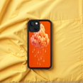 thumbnail image 5 of Vibrant Orange Cloud Design iPhone 15 Case - Lightweight Yellowing Resistant Dripping Effect Soft Fluffy Material Black Border Perfect Fit for iPhone 15, 5 of 6