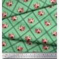 thumbnail image 2 of Soimoi Cotton Duck Fabric Check,Leaves & Rose Floral Print Fabric by the Yard 42 Inch Wide, 2 of 3
