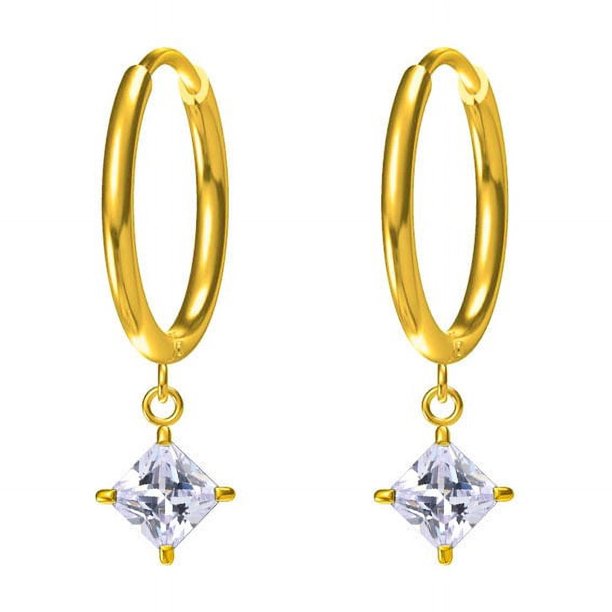 Xiao Hua Pendientes para mujer - Exquisitos pendientes colgantes para mujer, pendientes de circonita para mujer - Blanco