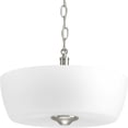 thumbnail image 5 of Progress Lighting, Leap Collection, 2-Light Semi-Flush, Brushed Nickel, Etched Glass Shade, 5 of 7