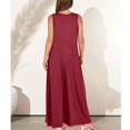 thumbnail image 3 of Women's Sleeveless V Neck Wide Leg Jumpsuit Casual Loose Pocket Maxi Romper, 3 of 5